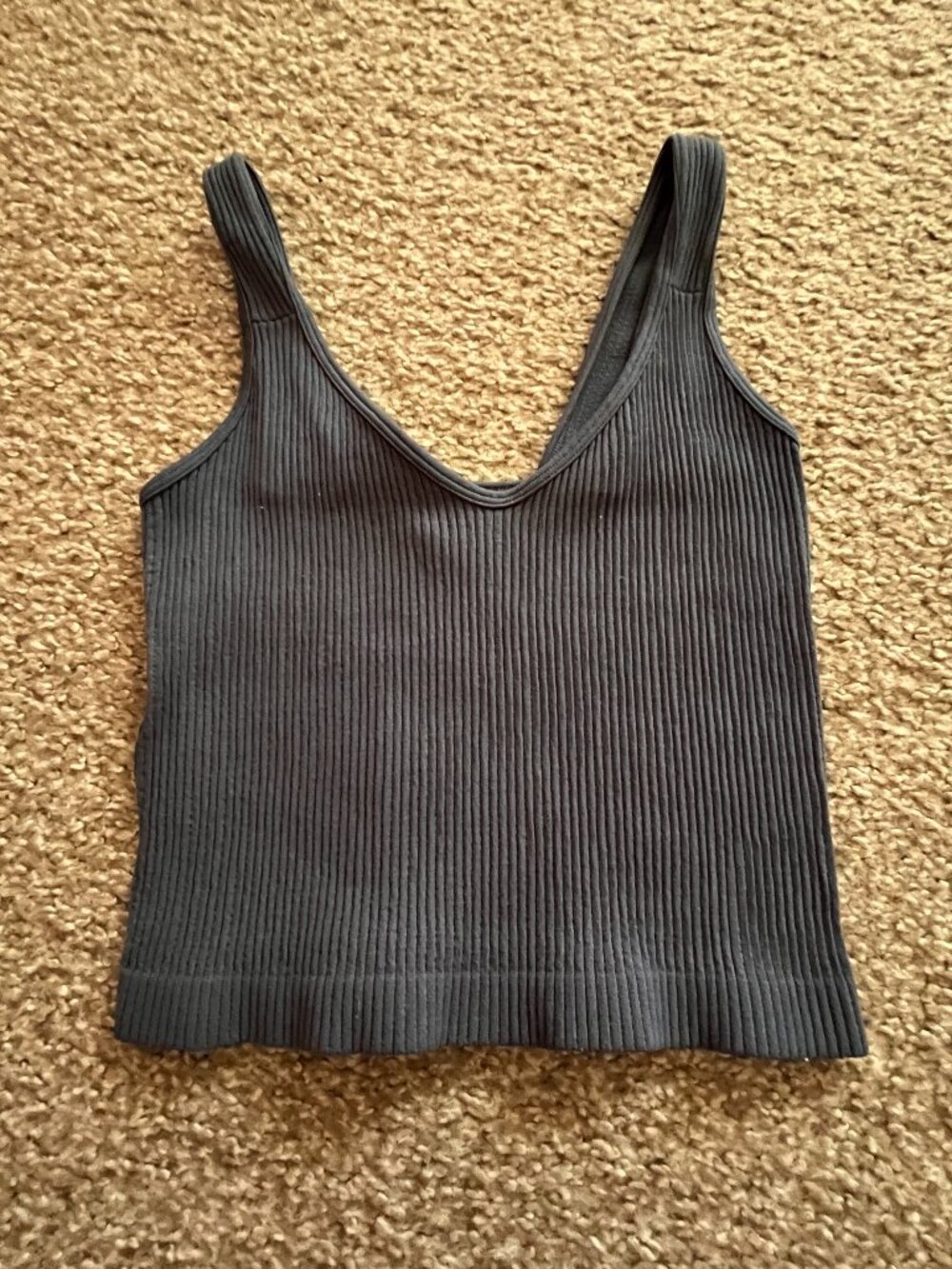 blue crop tank top